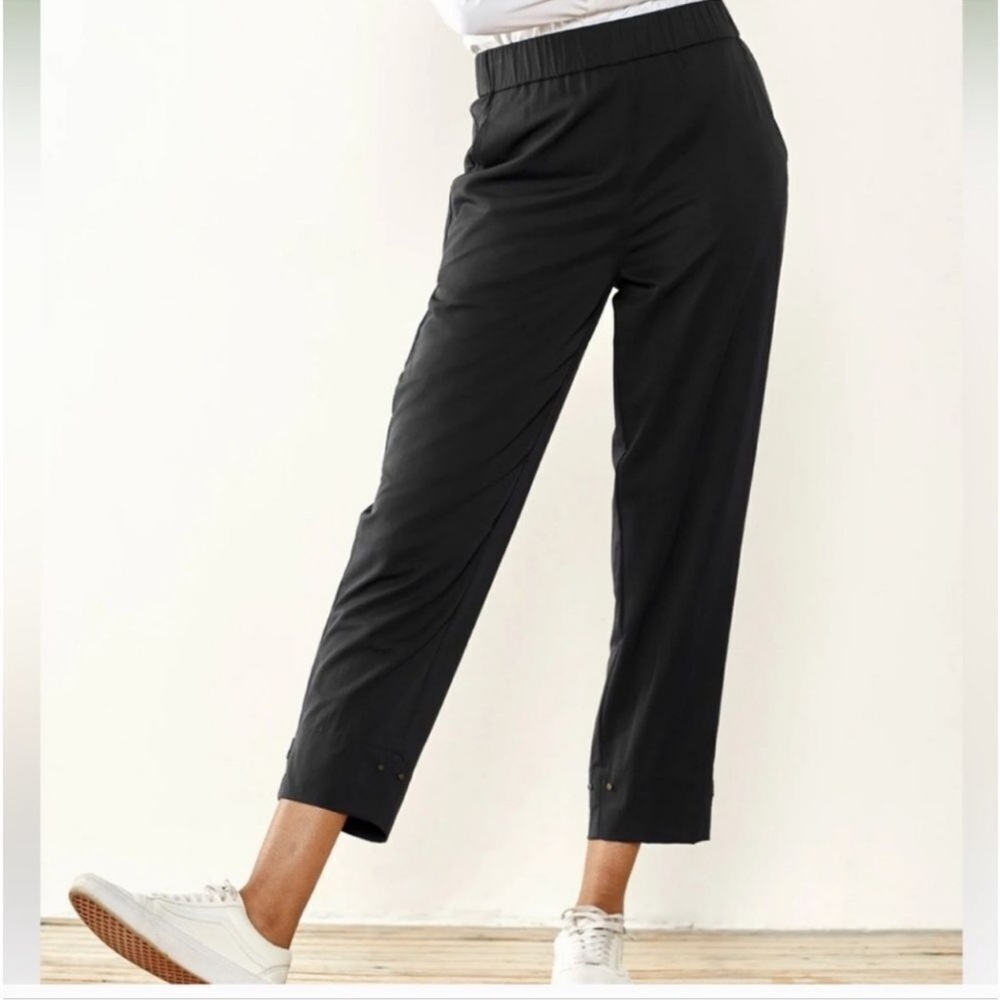 Aday Ice Pop Dress Pants Size Small Black Straight Leg High Rise Ankle Length